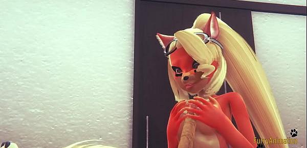  Crash Bandicoot Hentai Furry 3D - Coco jerk off, boobjob and fucked with creampie in her pussy - Anime Manga Porn